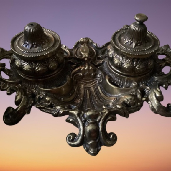 Antique Double Inkwell